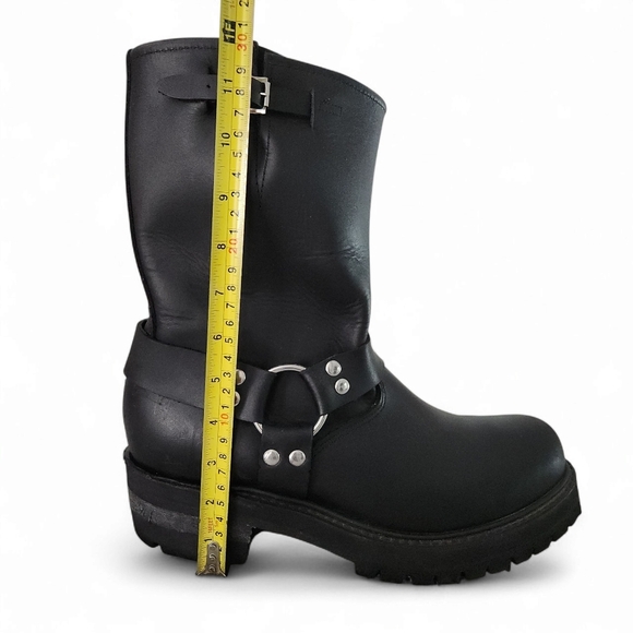 FRYE Harness 12R Black Leather Boots men’s size 11 - Picture 11 of 12